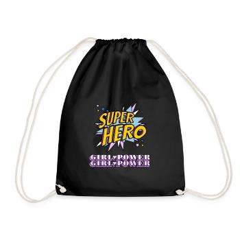 Super Hero Girl Power be your heroine - Drawstring Bag - black - Front