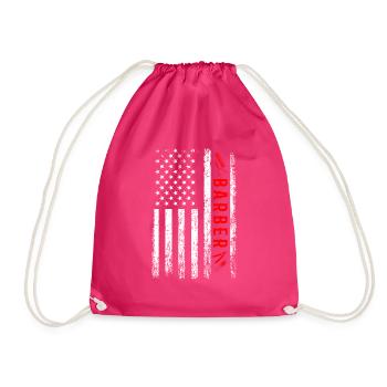 barber American Flag, haridresser barbershop - Turnbeutel - Fuchsia - Vorne