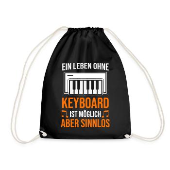 Keyboard Keyboarder Musiker Musik - Turnbeutel - Schwarz - Vorne