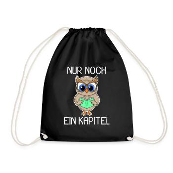 Eule Lesen Buch Bücher - Turnbeutel - Schwarz - Vorne