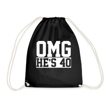 40th Birthday - Drawstring Bag - black - Front