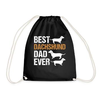 Dachshund Dad Dachshund Dog Dad Father Gift - Drawstring Bag - black - Front