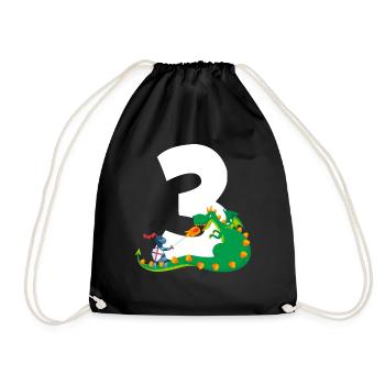 3ème anniversaire Chevalier Château 3 ans dragon - Sac de sport léger - noir - Devant
