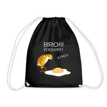Huhn Hühner Küken - Lustige Sprüche Vegetarier - Turnbeutel - Schwarz - Vorne