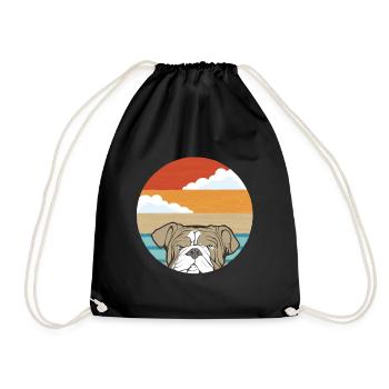 Englische Bulldogge Vintage English Bulldog Retro - Drawstring Bag - black - Front