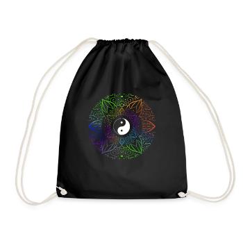 Qigong Yin Yang Symbole Mandala Zen Tai Chi - Sac de sport léger - noir - Devant