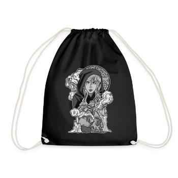 Occult-Hexe-Mädchen Gothic Punk - Turnbeutel - Schwarz - Vorne