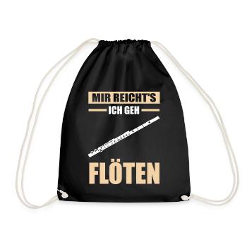 Flöte Musiker Flötist Flötenspieler Orchester Musi - Turnbeutel - Schwarz - Vorne