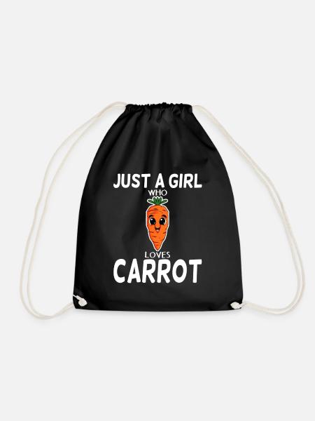Vegan Carrot Carrot Carrots - Drawstring Bag - black