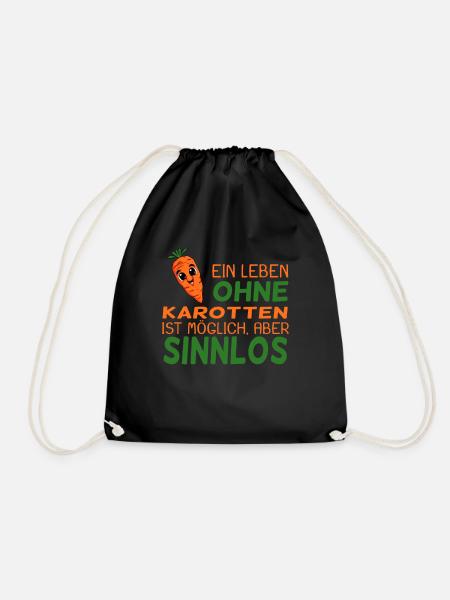 Karotten Spruch lustig - Turnbeutel - Schwarz