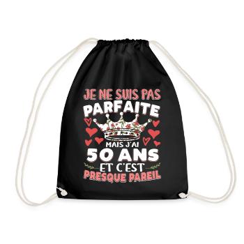Anniv 50 ans Anniversaire Humour - Sac de sport léger - noir - Devant