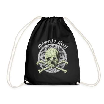 Skull Totenkopf gothic Memento-Mori Schädel - Turnbeutel - Schwarz - Vorne