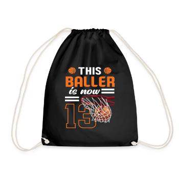 13. Geburtstag Jungen Teenager Basketballer - Turnbeutel - Schwarz - Vorne