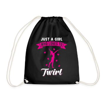 Baton Twirling Saying Sport Twirl - Drawstring Bag - black - Front