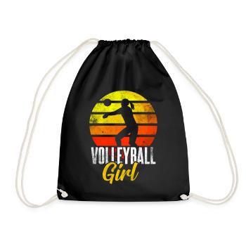 Cadeau de fille de volley-ball féminin - Sac de sport léger - noir - Devant