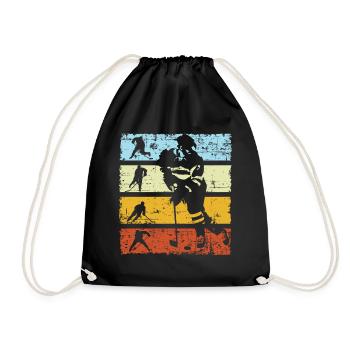 Ice Hockey Player Rétro Rétro Rétro Gift - Sac de sport léger - noir - Devant