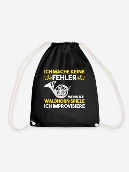 Waldhorn Musikverein Blaskapelle Hornist Musiker - Turnbeutel - Schwarz