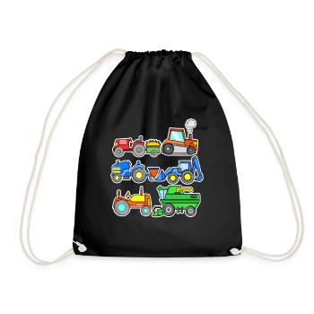 Agricultural machinery Agricultural machinery Farm vehicles - Drawstring Bag - black - Front