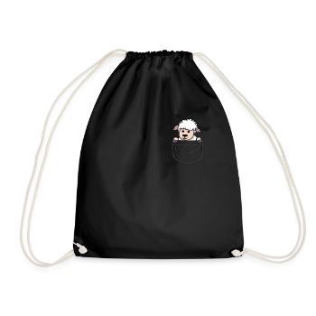 Lämmchen Lämmlein Baby Schäfchen kleines Schaf - Turnbeutel - Schwarz - Vorne