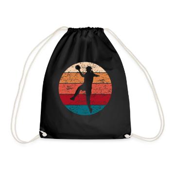 Handball Handballerin Sportlerin Geschenk Damen - Turnbeutel - Schwarz - Vorne