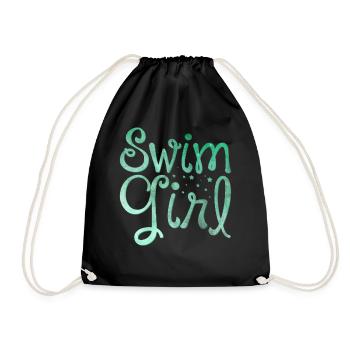 Nageur natation fille - Sac de sport léger - noir - Devant