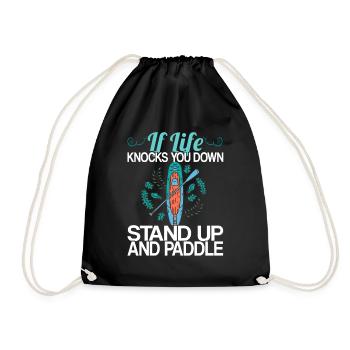 Stand Up Paddeln Paddle Board Geschenk - Turnbeutel - Schwarz - Vorne