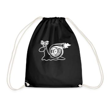 Turbo Snail Car Boosting Boost Racing Team - Drawstring Bag - black - Front