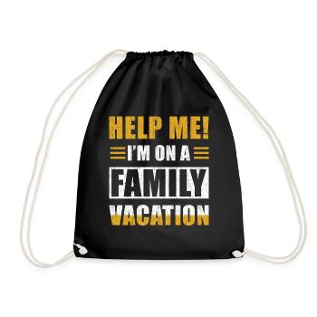 Family holiday saying funny - Drawstring Bag - black - Front