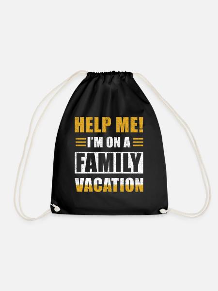Family holiday saying funny - Drawstring Bag - black