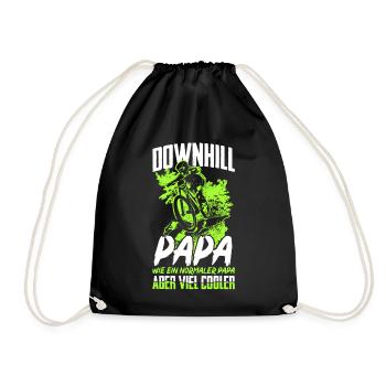 Downhill Papa Geschenk Mountainbiker MTB Radfahrer - Turnbeutel - Schwarz - Vorne