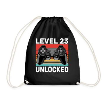 Level 23 Unlocked - 23e anniversaire cadeau de gamer - Sac de sport léger - noir - Devant