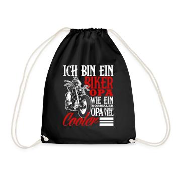 Motorrad Opa Geschenk - Turnbeutel - Schwarz - Vorne