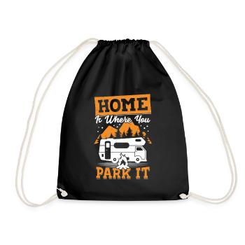 Motorhome Motorhome Camping Camper Gift - Drawstring Bag - black - Front