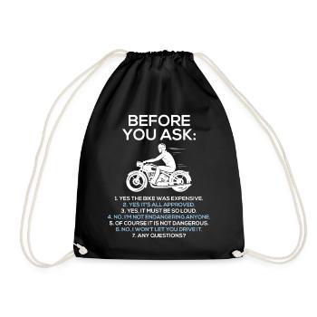 Before You Ask Motorcycle Rider Motorbike - Sac de sport léger - noir - Devant
