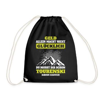 Tourenski Skifahrer Alpin Ski Berge Skitour - Turnbeutel - Schwarz - Vorne