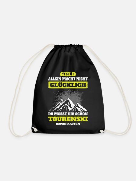 Tourenski Skifahrer Alpin Ski Berge Skitour - Turnbeutel - Schwarz