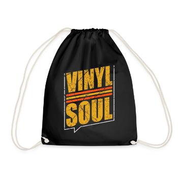 Vinyl Soul Retro Plattenspieler - Turnbeutel - Schwarz - Vorne