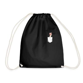 L’autruche d’oiseau dans la poche de la poitrine - Sac de sport léger - noir - Devant