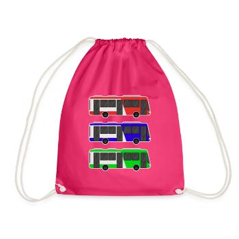 Bus - Turnbeutel - Fuchsia - Vorne