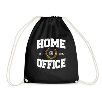 Home Office Est 2020 Home Working Home Office - Drawstring Bag - black - Front