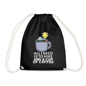 Coffee Mountain Mountains Hiking - Drawstring Bag - black - Front