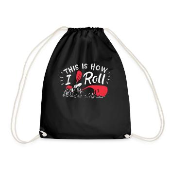 Kayak Kayaker Kayaking Canoe Boat Watersport - Drawstring Bag - black - Front