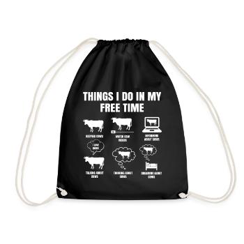 Things I Do In My Free Time Cow Farmer - Sac de sport léger - noir - Devant