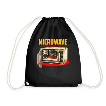 Microwave oven fast food lovers - Drawstring Bag - black - Front