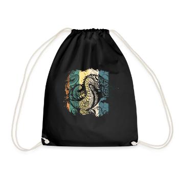 Dragon - Drawstring Bag - black - Front