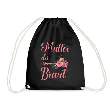 Mutter der Braut Brautjungfer Junggesellenabschied - Turnbeutel - Schwarz - Vorne