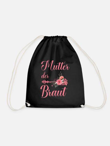 Mutter der Braut Brautjungfer Junggesellenabschied - Turnbeutel - Schwarz