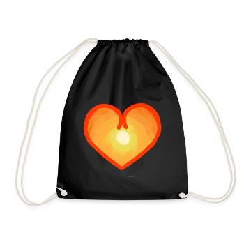 Heart sunrise sunshine sun - Drawstring Bag - black - Front