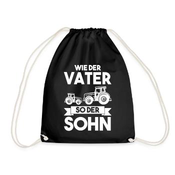 Wie Der Vater So Der Sohn Tracktor Trecker Landwir - Turnbeutel - Schwarz - Vorne