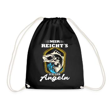 Mir reichts Ich geh angeln Vintage - Turnbeutel - Schwarz - Vorne